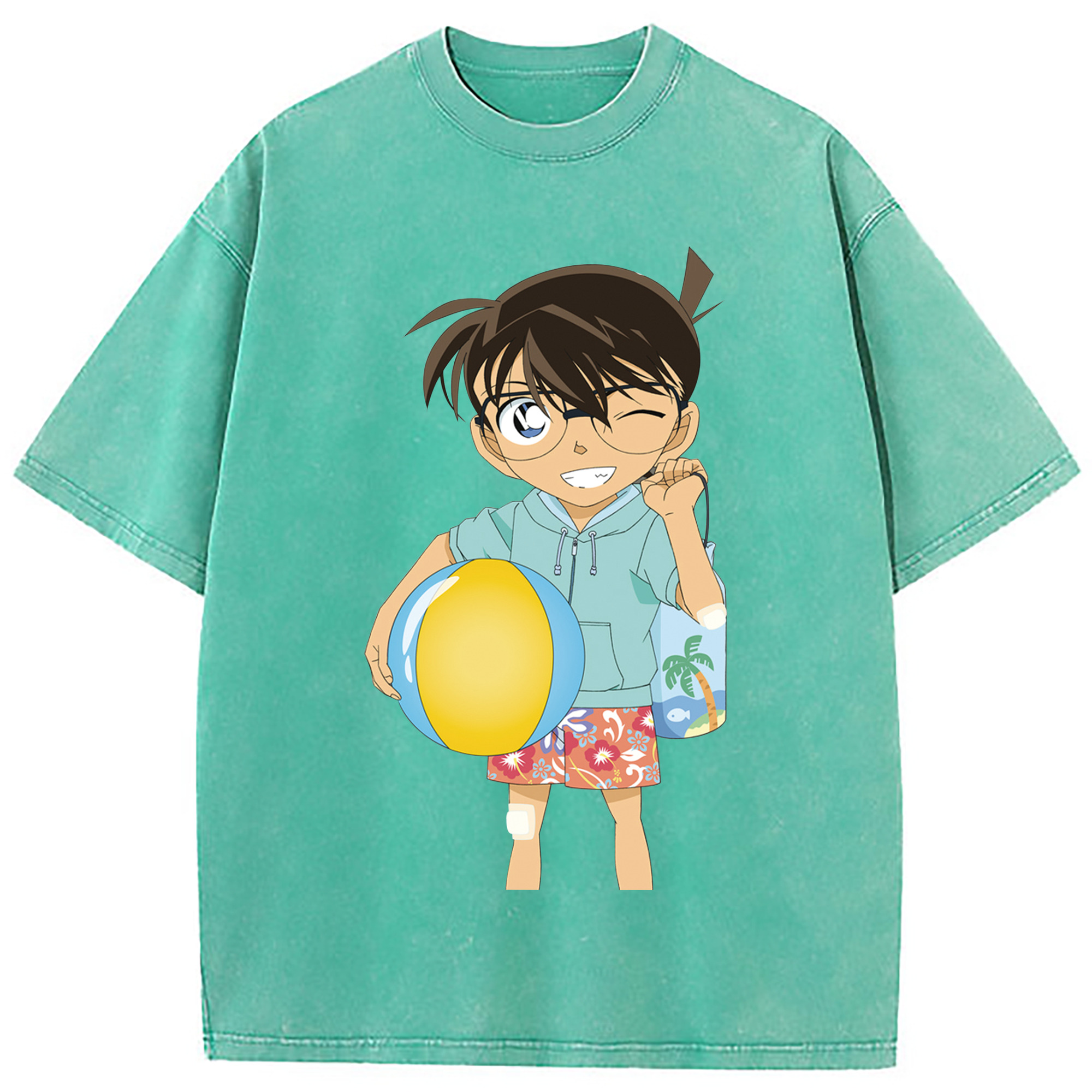 （画像用） 名探偵コナン 江戸川 コナン Detective Conan Conan Edogawa 綿100% ヴィンテージ風 半袖Tシャツ（フロントプリント）